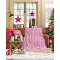 thumbnail image 3 of Winter Snowflake Flannel Blanket for Bed,Travel and Camping, Christmas Pink Background Modern Super Soft Cozy Blanket for All Seasons 60"x80", 3 of 6