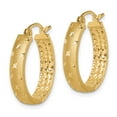 thumbnail image 2 of Primal Gold 14 Karat Yellow Gold Diamond-cut In and Out Hoop Earrings, 2 of 4