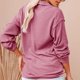 thumbnail image 4 of Blusa informal de manga larga con cuello vuelto para mujer, color rosa, talla L, elegante blusa de punto con cuello en V, 4 of 6