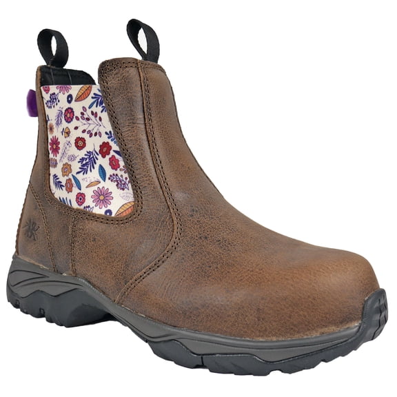 Moxie Women’s Composite Toe Pull-On Work Boot Slip Resistant EH Angel Distressed Brown