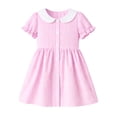 thumbnail image 2 of HILEELANG 2-7T Toddler/Little Girls Pink White Stripe 100% Cotton Dress Size 6, 2 of 8