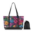 thumbnail image 7 of FORMRS Canvas Laptop Tote Bag for Women with 15.6" Computer Compartments Shoulder Handbag, Charming Floral Pattern, 7 of 7