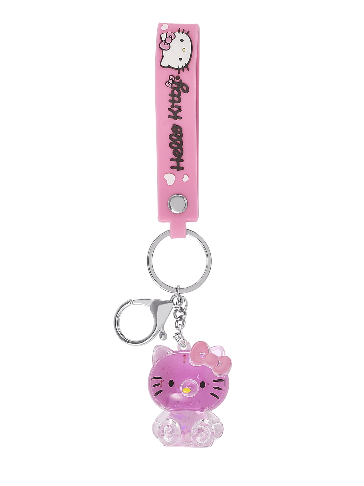 Sanrio Girls’ Hello Kitty Pink Glitter Liquid Keychain Charm