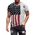 thumbnail image 1 of LUOGENLI T-shirts pour Hommes T-shirts d'Été Mode Décontractée Col Rond Impression Numérique 3D Jour de l'Indépendance t-Shirt Manches Courtes T-shirts Graphiques Pâques Blanc m, 1 of 5
