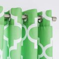 thumbnail image 4 of Quality Home Oxford Basketweave Reverse Moroccan Print Curtains – Stainless Steel Nickel Grommet Top – Green – 52"W x 84"L - (Set of 2 Panels), 4 of 4