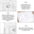 thumbnail image 3 of Almohada nupcial para boda, anillo de bolsillo, soporte para cojín con decoración de corazones dobles, 20x20cm, blanco, 3 of 4