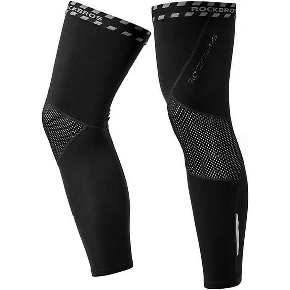 ROCKBROS Cycling Leg Warmers Long Leg Sleeves Thermal Compression Full Leg Long Sleeves Men Women