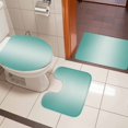 thumbnail image 4 of Turquoise Ombre Bath Mat 3 Piece Bathroom Rug Set, Modern Gradient Abstract Art Non Slip Bath Rug Contour Mat and Toilet Lid Cover, Absorbent Shower Mats Soft Bath Rugs and Mats Sets, 4 of 8