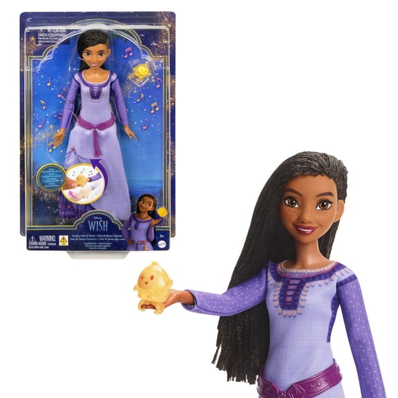 Disney’s Wish Singing Asha of Rosas Fashion Doll & Star Figure, Posable with Removable Outfit (English)