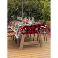 thumbnail image 2 of Outdoor Tablecloth with Umbrella Hole and Zipper, Christmas Cats Rectangle Table Cloth 60x120 Inch Waterproof Tablecloth, Xmas Tree Poinsettia Botanical Red Buffalo Plaid Picnic Table Cover for Patio, 2 of 7