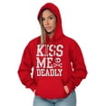 thumbnail image 5 of Valentines Day Skull Kiss Me Deadly Hoodie Sweatshirt Women Brisco Brands M, 5 of 6