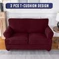3 Pieces Stretch T Cushion Loveseat Slipcovers with 2 Individually T