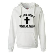 Womens My Life Guard Walks On Water Christian Easter Deluxe Soft Hoodie