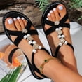 thumbnail image 7 of Wide Width Shoes for Women, Wide Width Sandals for Women, Womens Sandals Dressy Summer: Comfortable Bohemian Flats Elastic Ankle Strap Walking Vacation Shoes 2026 Women Footwear, Black 6, 7 of 7