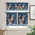 thumbnail image 2 of Christmas Snowman Kitchen Curtains and Valances Set, Gnome on Blue Snowy Night Rod Pocket Window Valance 18 Inch Window Curtain Panels for Living Room Bedroom Laundry, 27.5x24in, 3 Pieces, 2 of 7