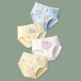 thumbnail image 2 of FINALGANG Girls 4 Pack Briefs With Cute Cartoon Prints Kids Breathable Underwear With Lace Trim For Casual Daily Wear Blue 3-4 Years, 2 of 3