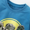 thumbnail image 5 of Hpapadks Girls Tops Casual Cartoon Letter Dinosaur Print Long Sleeve Crew Neck Base Top Boys Tshirts Dark Blue 3-4 Years, 5 of 7