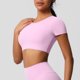 thumbnail image 5 of mfyjkho Tops Para Salir, Blusas Casuales De Moda Para Mujer, De Color Sólido, Deportivas, De Yoga, De Secado Rápido, De Manga Corta Y Cuello Redondo Tops Para Salir Para Mujer Xl, 5 of 7