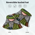 thumbnail image 2 of Yiaed Fishing Gnome Print Reflective Stripe Bucket Hat Unisex Funny Outdoor Fisherman Cap Beach Sun Hat, 2 of 5