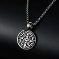 thumbnail image 3 of Stainless Steel Saint St Benedict Collar Medal of San Benito Necklace Men Women Spiritual Virgin Mary Pendant Necklace For Men, 3 of 5