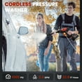 thumbnail image 2 of NEXPOW 1000PSI Cordless Pressure Washer, 2.4GPM Portable Power Washer with 6-in-1 Adjustable Nozzle, Power Cleaner with 32.8ft Hose for Cars/Patios, 2 of 7