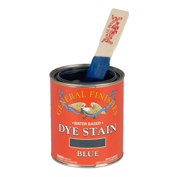 General Finishes Water Based Dye Stain, Blue, Quart