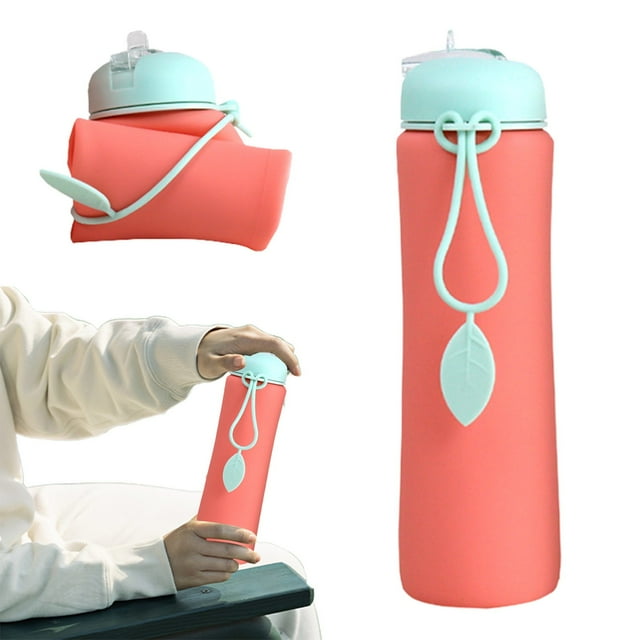 Bouteilles d'Eau pour Voyage Bouteille d'Eau Pliable en Silicone Tasse Indispensables pour Voyage en Plein Air Gym Randonnée Gym Cyclisme Tasses Légères Réutilisables Étanches
