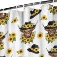 thumbnail image 3 of White Highland Cow Sunflower Hat Pattern Shower Curtain 36"x72" ,Bathroom Decorative Shower Curtains Set with 12 Hooks,Modern Waterproof Washable Shower Curtain, 3 of 6