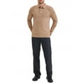 thumbnail image 2 of Men's Long Sleeve Solid Color Pullover Business Knitted Polo Shirt S Khaki, 2 of 6