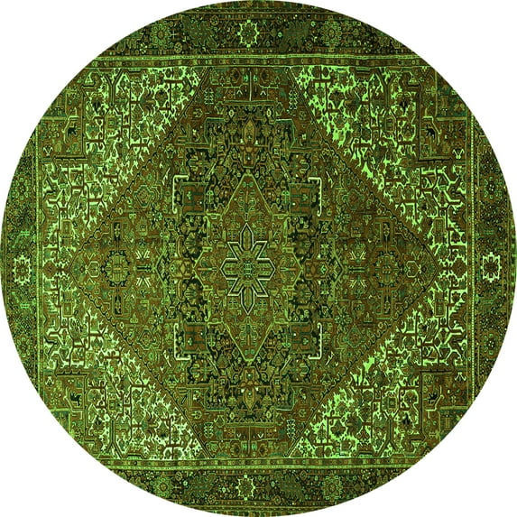 Ahgly Company Indoor Round Persian Green Traditional Area Rugs, 6' Round