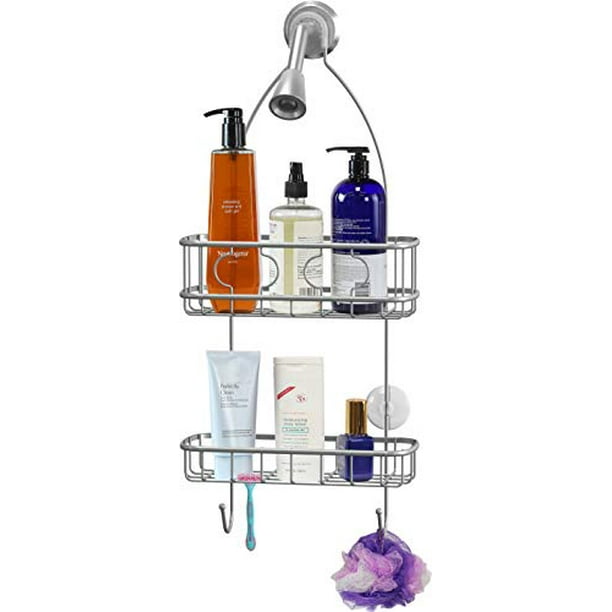 Simple Houseware Bathroom Hanging Shower Head Caddy Organizer, Silver