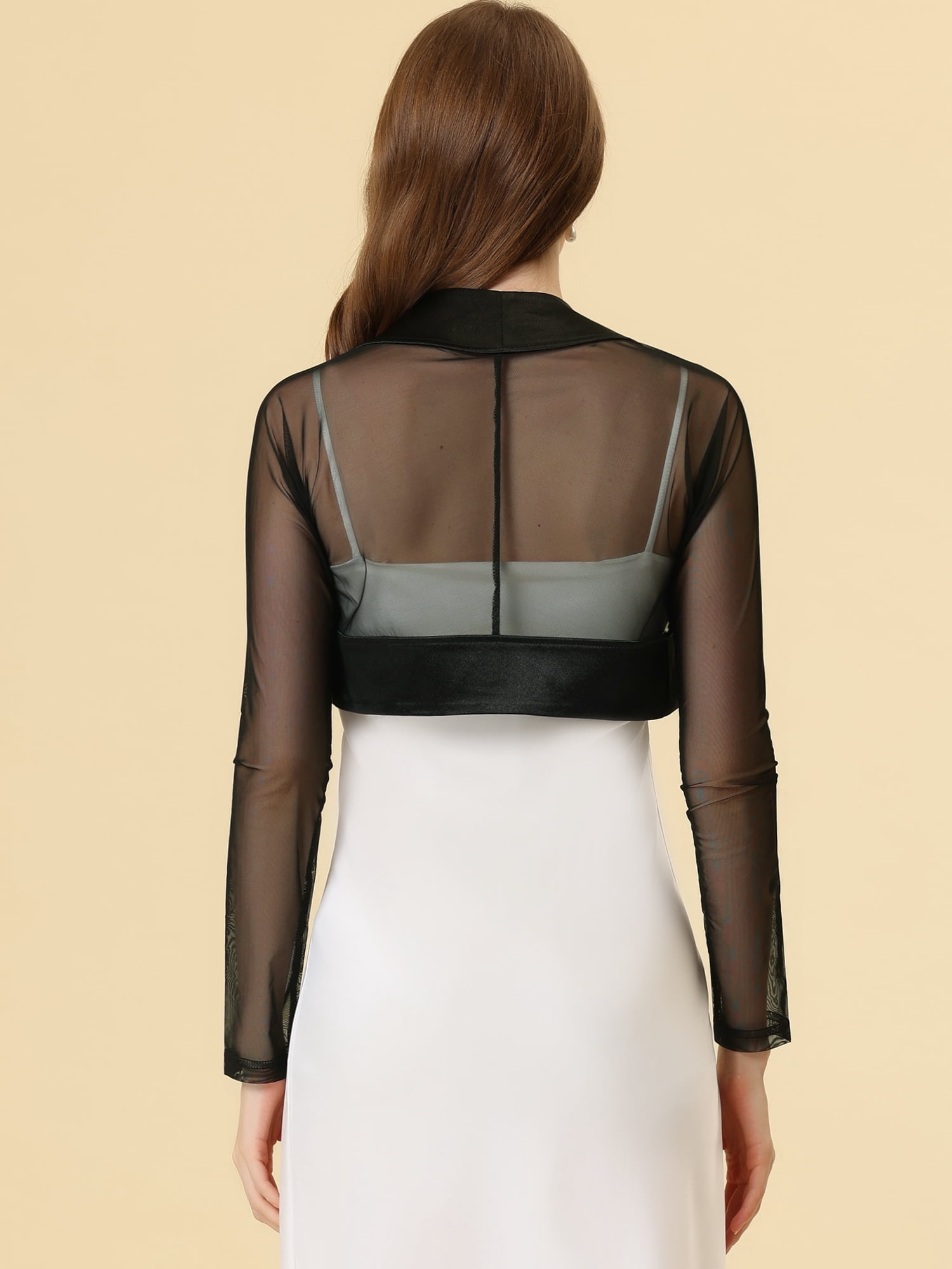 DARING DIVA Women's Elegant Bolero Shrugs Crop Cardigan S Black