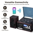 thumbnail image 4 of Yescom Vinyl Record Player with Speakers Turntable Bluetooth Tape Cassette CD Player Retro, 4 of 13