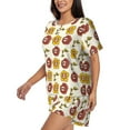 thumbnail image 2 of Wukai Sunflowers And Skull Women's Pajama Set,Short-Sleeve Top and Shorts with Elastic Waistband and Pockets for Loungewear, Yoga, and Casual Wear-3X-Large, 2 of 8