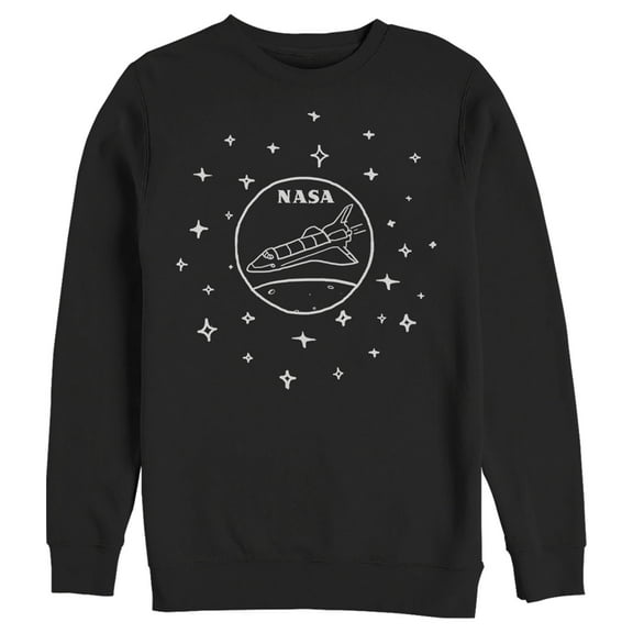 Men's NASA Sleek Star Rocket Sweatshirt Black 2X Large