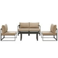 thumbnail image 2 of Modway Fortuna 5 Piece Outdoor Patio Sectional Sofa Set in Brown Mocha, 2 of 7