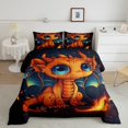 thumbnail image 2 of Erosebridal Cute Dragon Bedding King Comforter Set , Psychedelic Galaxy Down Comforter, 3pcs, 2 of 6