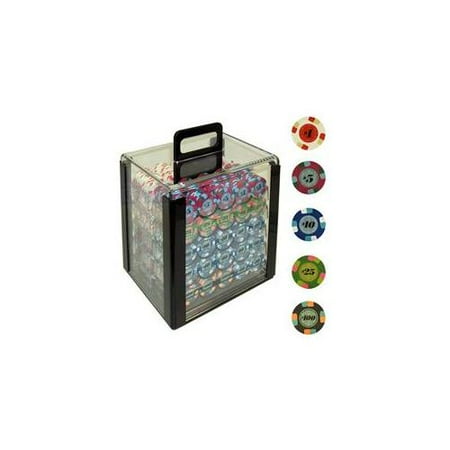 Trademark Poker 1000 Paulson Tophat & Cane Poker Chips In Acrylic Carrier