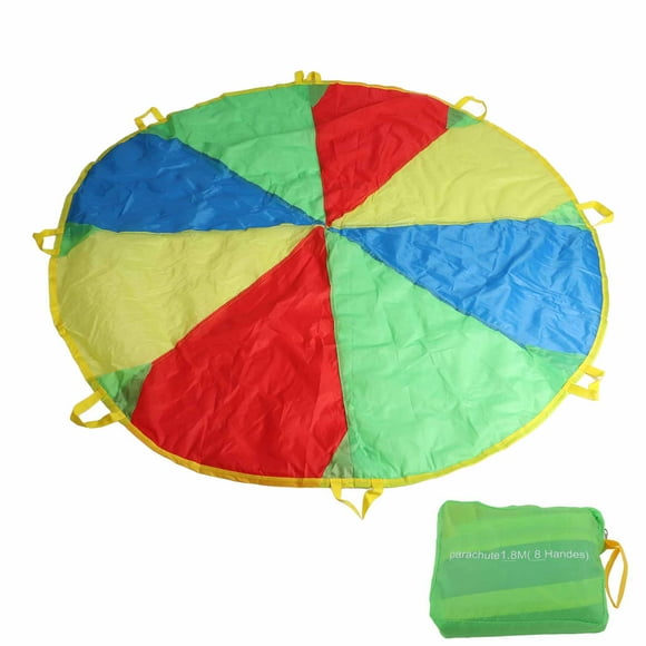 MAYUJIAA 1.8m Jump Sack Rainbow Umbrella Kids Play Parachute Sport Activity Game Accessory HW313-4697
