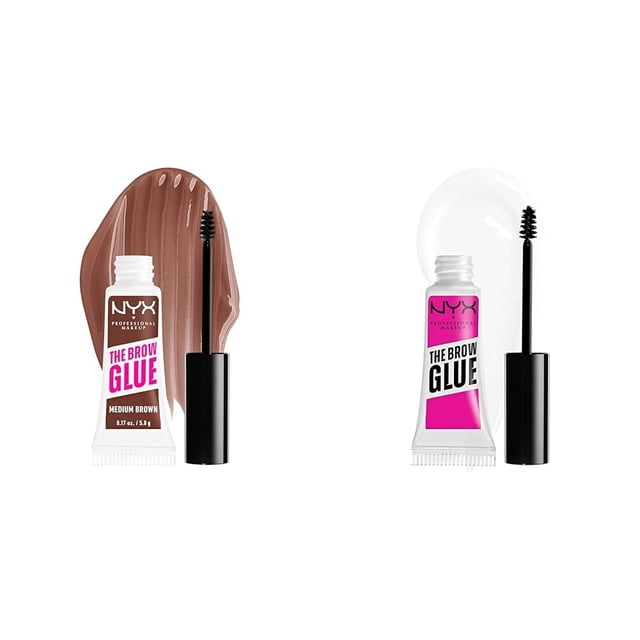 Paquete de geles para cejas NYX Brow Glue Extreme Hold Tinted & Clea