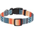 thumbnail image 1 of Collar para perro, patrón de moda con hebilla de liberación rápida, bohemio, flor, diseño geométrico, tribal, collar clásico, para perros pequeños, medianos y grandes (naranja bohemio, S) JAMW Sencillez, 1 of 5