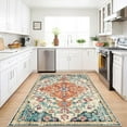 thumbnail image 3 of Findosom 3'x5' Vintage Area Rug for Living Room, Machine Washable Rugs Non Slip Distressed Indoor Rug,Large Retro Area Rug Floor Carpet for Bedroom Dining Room Entryway Office Decor,Orange, 3 of 6
