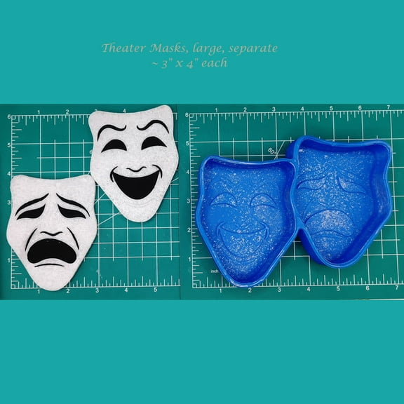 Theater Masks Silicone Freshie Mold