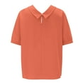 thumbnail image 5 of Tittly Womens Shirts Short Sleeve Shirts Women's Summer Solid Color Cotton And Linen Top Tshirts Shirts Workout Shirts Orange M, 5 of 8