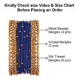 thumbnail image 6 of Efulgenz Indian Silk Thread Bangle Set with Oxidized Bangles Crystal Metal Ball Bangles Indian Bangles for Women for Wedding Party Bracelet Bangle Bollywood Fashion Statement Jewelry (24 Pcs), 6 of 6