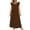 Brown, variant on Ruimatai Women's Crew Neck Ruffle Cap Sleeve Front Pleat Loose Flowy Maxi Casual Dresses for Women Spring Summer Daily Vacation All-Day Breezy Soft Relaxed Style Wear