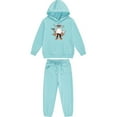 thumbnail image 4 of IUYRTFE Kids Halloween Hooded Sweatshirt Set Long Sleeve Pullover Two Piece Outfit Fall Winter Warm Casual Playwear Party Wear Toddler Boys Girls Clothing(Light Blue#5,2 Years), 4 of 5