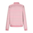 thumbnail image 4 of Striped Stand-Up Collar Jackets for Women, Lightweight Zipper Sweatshirts with Pockets, Fall Casual Work Tops, 4 of 5