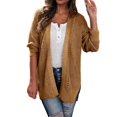 thumbnail image 3 of DHFJKG Women Knitted Cardigan Longline Solid Color Open Front Sweater Wrap Draped Outerwear Soft Loose Fit Cozy Coat, 3 of 6