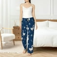 thumbnail image 5 of Pajama Pants Women, Bohemian Cute Duck Navy Blue Sweatpants Soft Sleep Lounge Pants, Casual PJ Bottoms Pants with Pockets, 5 of 5